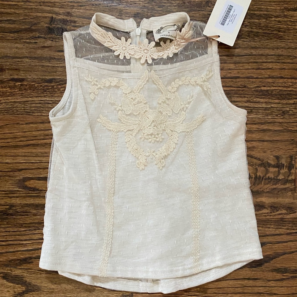 NWT Joyfolie little girls sleeveless lace top